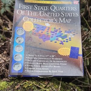 Limited Edition State Quarters Collector's Map with Blue Finish
